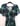 Robe longue modèle Santa les vertes et noires détails dorés