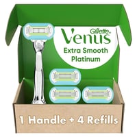 Platinum Extra Smooth Razors for Women, 1 Venus Razor, 4 Razor Blade Refills