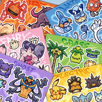 Image 1 of Pokemon Types Sticker Sheets