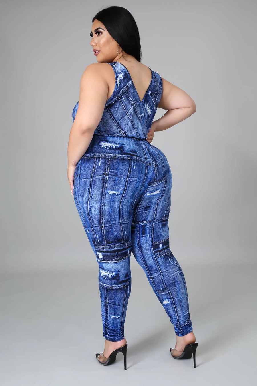 Image of 3PACK PLUS SIZE "LUNCH W/BAE" JUMPSUIT W/DRAWSTRING WAIST