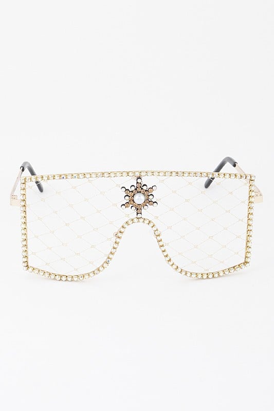 Image of 6PAIR Jeweled Snowflake Fishnet Sunglasses