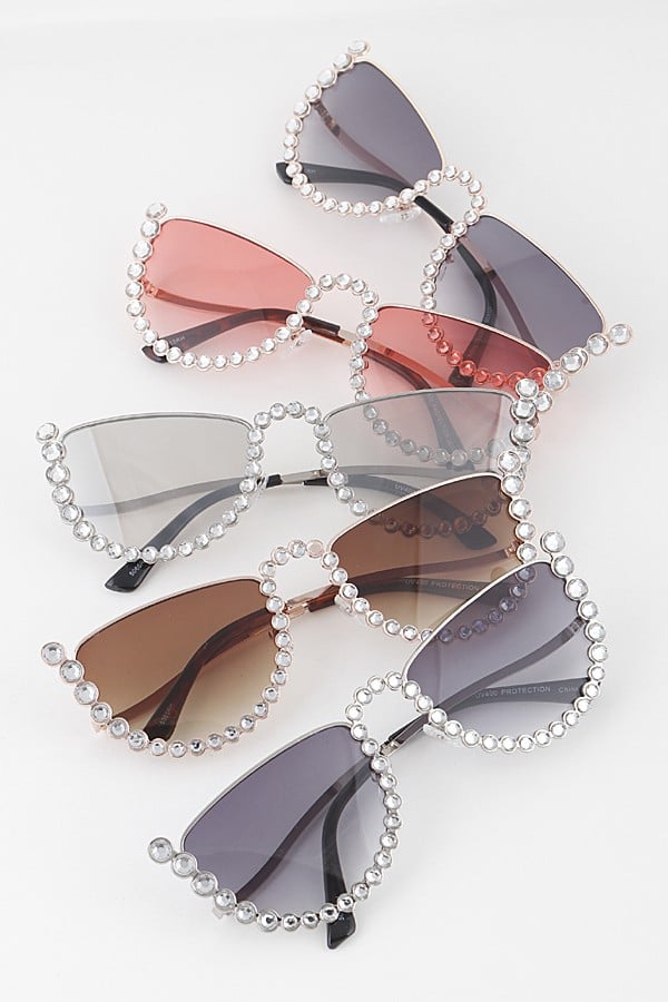 Image of 6PAIR Half Jeweled Sunglasses