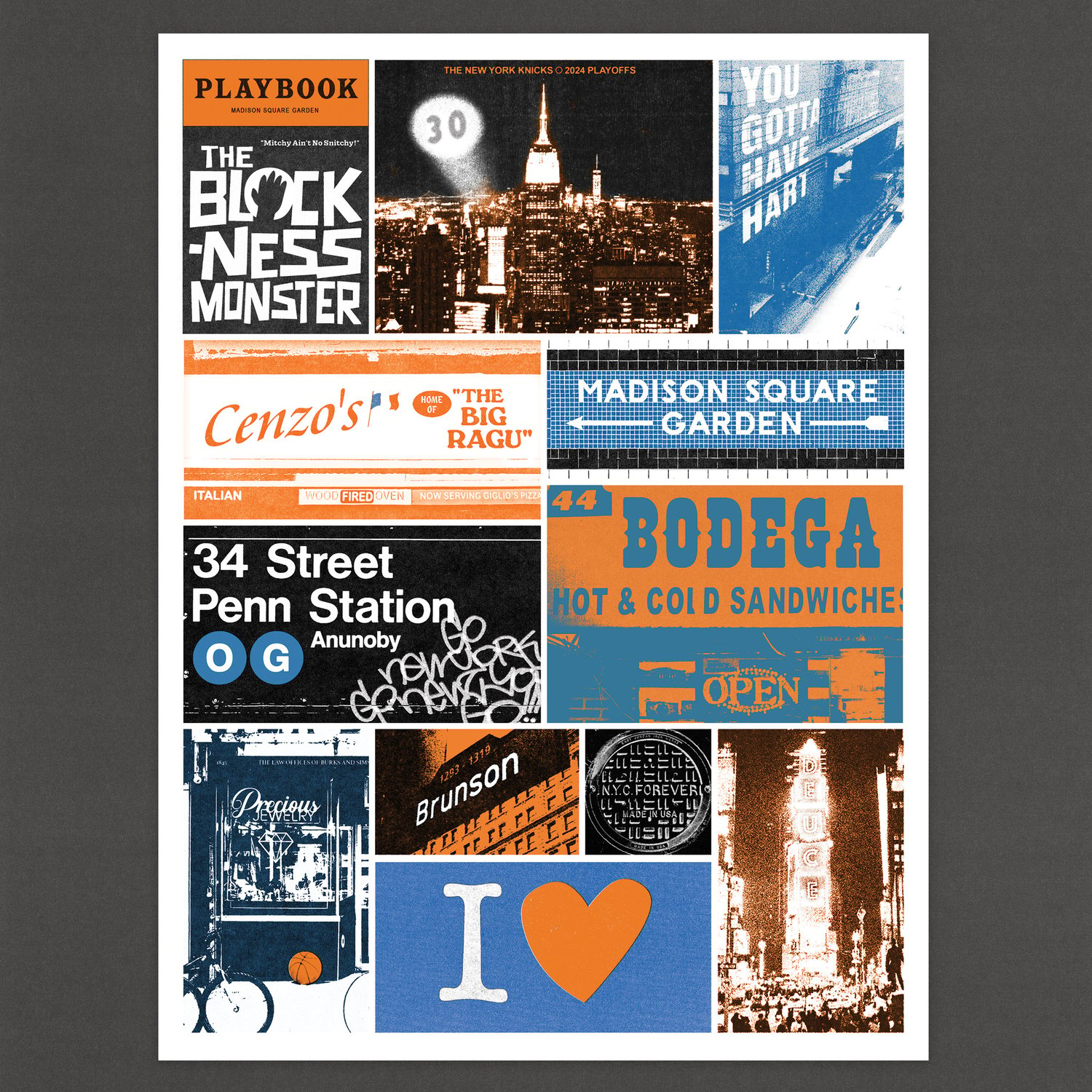 LOCKED IN New York Knicks 2024 Playoff Print