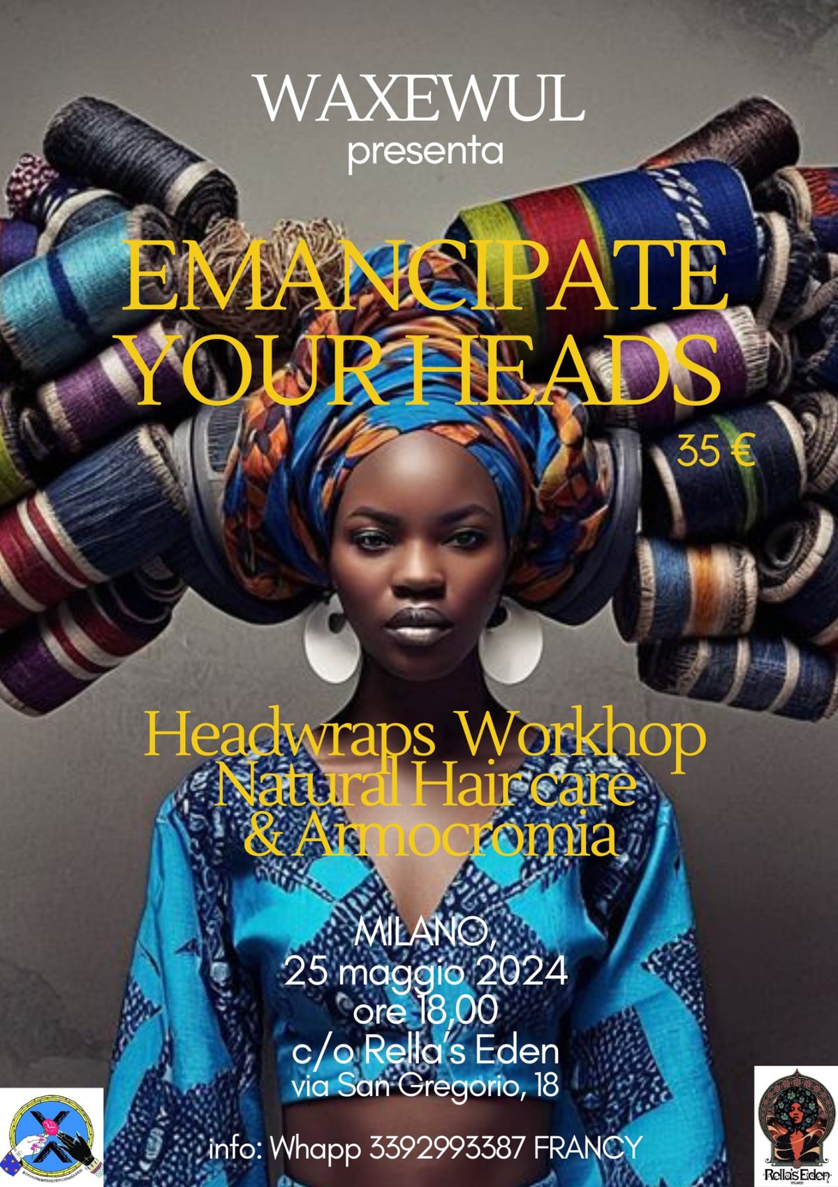 Image of 25 MAGGIO: Headwraps workshop, Natural HairCare e Armocromia - Milano