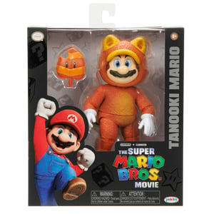 Super Mario Bros. Movie Tanooki Mario (w/ Tanooki Leaf) 5" Action Figure