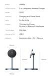 Magnetic Wireless Charger Stand 20W Max 2-in-1 For iPhone 12 13 14 15 Pro Max Airbods Fast Charge  