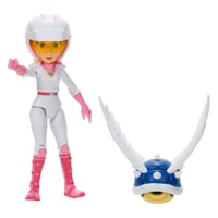 Image 2 of Super Mario Bros. Movie Motorcycle Princess Peach (w/ Spiky Blue Shell) 5" Action Figure