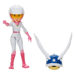 Super Mario Bros. Movie Motorcycle Princess Peach (w/ Spiky Blue Shell) 5" Action Figure