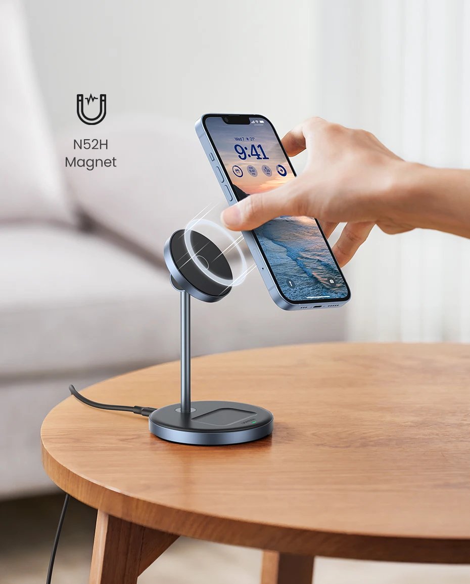Magnetic Wireless Charger Stand 20W Max 2-in-1 For iPhone 12 13 14 15 Pro Max Airbods Fast Charge  