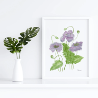 Image 1 of Gray Poppies-Poster Print 