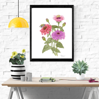 Image 1 of Zinnias-Poster Print