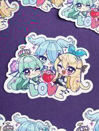 Image 1 of Cute LOVE-LOVE Trio Sticker