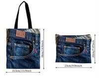 Image 3 of Jean Tote & Makeup Bag Set