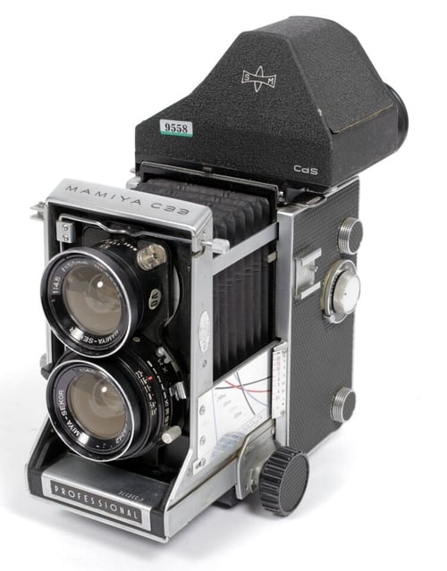 Image of Mamiya C33 6X6 TLR camera + Prism finder 55mm F4.5 lens + NEW LIGHT SEALS #9558