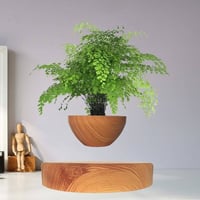 Wood Grain Magnetic Levitation Flower Floating Pot 