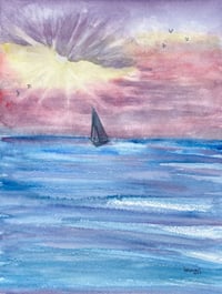 Image 2 of Sunset sail- original artwork 