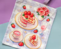 Image 1 of Strawberry Cake Tote Bag