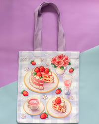 Image 2 of Strawberry Cake Tote Bag