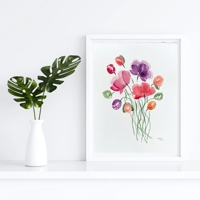 Image 2 of Poppy Bouquet- original artwork 
