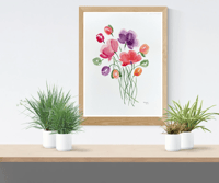Image 5 of Poppy Bouquet- original artwork 