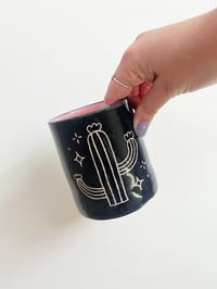 Image 1 of *Seconds* Black/Pink Cacti Vase