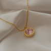 18k gold plated pink pendant necklace