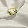 emerald leaf ring