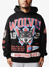 "Detroit Wolves" Hoodie in Black