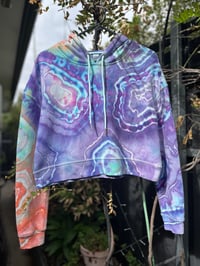 Image 1 of Geode ice dyed women’s cropped tie dye hoodie size S