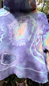 Image 4 of Geode ice dyed women’s cropped tie dye hoodie size S