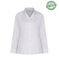 Open Neck Rever Collar Long Sleeve School Blouse, Pack of 2, White