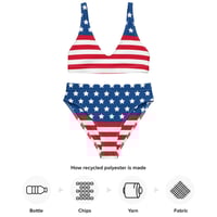 Image 5 of USA Flag - Recycled high-waisted bikini from PatriotsCo.com