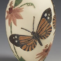 Image 5 of Amazon butterfly & passion flower sgraffito vessel  