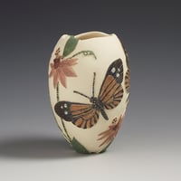Image 1 of Amazon butterfly & passion flower sgraffito vessel  