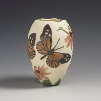 Image 2 of Amazon butterfly & passion flower sgraffito vessel  