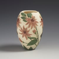 Image 4 of Amazon butterfly & passion flower sgraffito vessel  