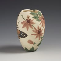 Image 3 of Amazon butterfly & passion flower sgraffito vessel  