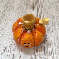 Image 4 of TESTS - Large Orange Smiley Face Ceramic Pumpkin
