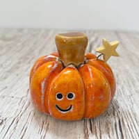 Image 5 of TESTS - Large Orange Smiley Face Ceramic Pumpkin