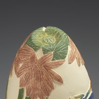Image 6 of Red tipped damselflies and water-lily sgraffito vessel  