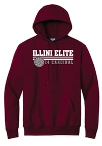 Image 1 of Illini Elite 14 Cardinal Poly/Cotton Hooded Sweatshirt