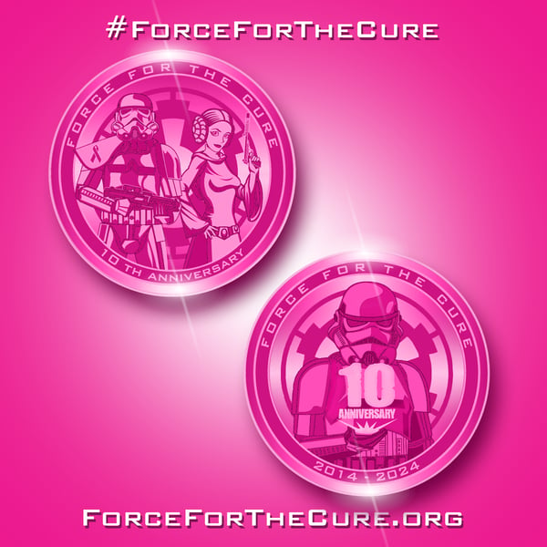 Image of 🎀 Force For The Cure 10th Anniversary Challenge Coin 🎀