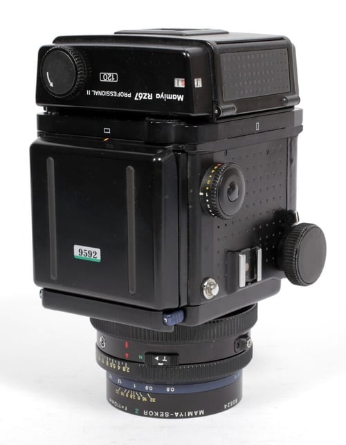 Image of Mamiya RZ67 PRO II 6X7 camera with WLF + 120 back + Z 110mm F2.8 W lens #9592