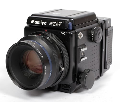 Image of Mamiya RZ67 PRO II 6X7 camera with WLF + 120 back + Z 110mm F2.8 W lens #9592