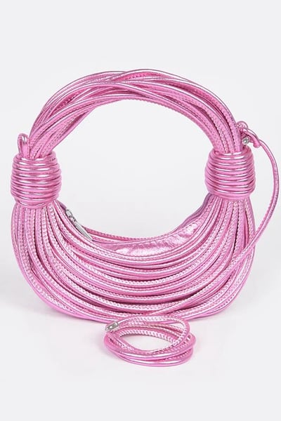 Image of 3pack Metallic Noodle Clutch-PINK