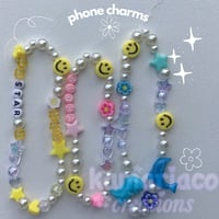 Image 1 of 🩷 Preppy Pink, Yellow, and Blue Phone Charms! 🩵