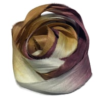 Image 5 of 10YD.  ANTIQUE  HAND DYED RECYCLED SARI SILK RIBBON BUNDLES by COLOR KISSED SILK