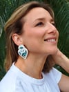 Boucles  Coeur  Ex Voto bleues et turquoises