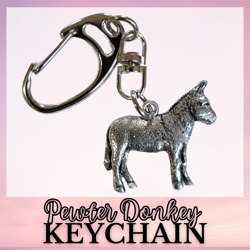 Image of Pewter Donkey Keychain