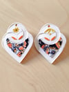 Boucles Coeur Ex Voto jaunes et oranges